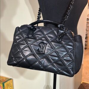 Black Quilted Leather  Steve Madden Handbag